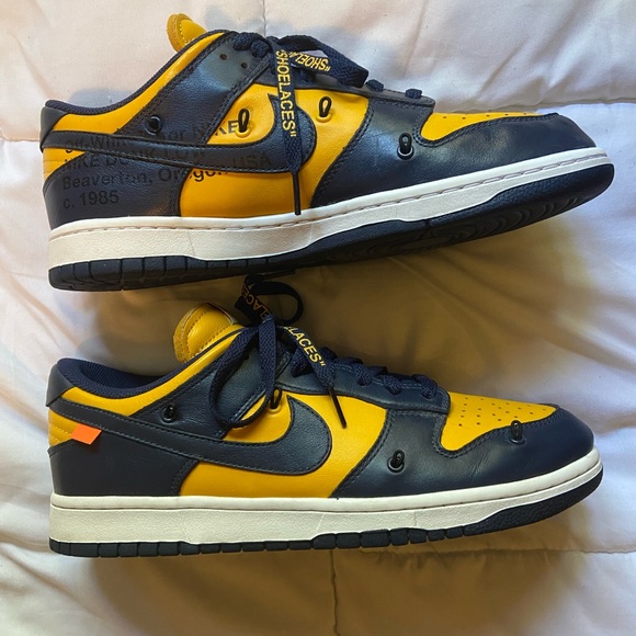 Nike Other - Nike x Off White Dunk Low University Gold Men’s Sneakers Navy/Gold Size 10